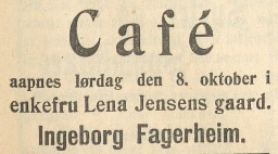 Annonse åpning Fagerheim kafe